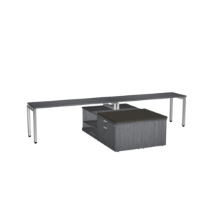 Elements  Dual U Leg L Workstations w/ Low Storage 72" x 144" Footprint